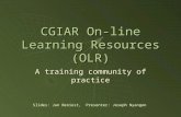 CGIAR On-line Learning Resources (OLR) A training community of practice Slides: Jan Beniest, Presenter: Joseph Nyangon.