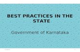 BEST PRACTICES IN THE STATE Government of Karnataka 18/30/2015.