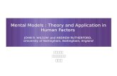 Mental Models : Theory and Application in Human Factors JOHN R. WILSON' and ANDREW RUTHERFORD, University of Nottingham, Nottingham, England 고려대학교 산업경영공학과.