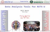 Data Analysis Tools for NSTX-U Bill Davis Stan Kaye Physics Meeting B-318 Aug. 26, 2013 NSTX-U Supported by Culham Sci Ctr York U Chubu U Fukui U Hiroshima.