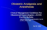 Obstetric Analgesia and Anesthesia Clinical Management Guidelines For Obstetrician-Gynecologists—ACOG Practice Bulletin By R2 彭育仁 OBSTETRICS & GYNECOLOGY,