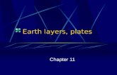 Earth layers, plates Chapter 11. Inner core: solid pressure from above layers. temp 5500°C Fe Ni Outer core: liquid Fe Ni temp 5500°C.