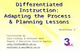 Differentiated Instruction: Adapting the Process & Planning Lessons Facilitated By Sara Fridley & Kathleen West Region 3 Education Service Agency sara.fridley@k12.sd.us.