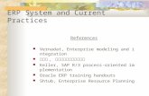 ERP System and Current Practices References Vernadat, Enterprise modeling and integration 王立志, 系統化運籌與供應鏈管理 Keller, SAP R/3 process-oriented implementation.