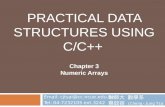 PRACTICAL DATA STRUCTURES USING C/C++ Chapter 3 Numeric Arrays Email: cjtsai@cc.ncue.edu.tw Tel: 04-7232105 ext.3242 彰師大 數學系 蔡政容 (Cheng-Jung Tsai)