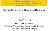 APBON Meeting at ACB Compilation and Publication of Regional Redlist Data and Possible AP-BON Data Products Compilation of a Regional Red List Tsuyoshi.