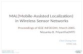 차세대 무선 네트워크 및 보안 2008 Fall CS710 Class in KAIST m ulti m edia c omputing laboratory MAL(Mobile-Assisted Localization) in Wireless Sensor Networks Choi.
