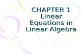 CHAPTER 1 Linear Equations in Linear Algebra. §1.1 Systems of Linear Equations Basic concept linear equation( 线性方程 ) system of linear equations( 线性方程.