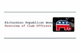 Richardson Republican Women Overview of Club Officers.
