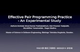 Effective Pair Programming Practice - An Experimental Study Authors:Venkata Vinod Kumar Padmanabhuni, Hari Praveen Tadiparthi, Muralidhar Yanamadala, Sagar.