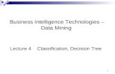 Business Intelligence Technologies – Data Mining Lecture 4 Classification, Decision Tree 1.