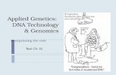 Applied Genetics: DNA Technology & Genomics Manipulating the code Text Ch 31.
