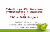 Ishuli rya ASU Morrison y’Ubutegetsi n’Uburimyi & IRC – FARM Project Kwiga uburyo bgo kugurisha ivyimburwa vyo mu murima wawe.