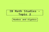 IB Math Studies – Topic 2. IB Course Guide Description.