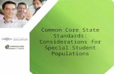 Common Core State Standards: Considerations for Special Student Populations.