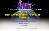 New Integration Profiles - Summary Integrating the Healthcare Enterprise G. Claeys Agfa Healthcare R&D, Technology Manager Vendor co-chair IHE Europe Courtesy.