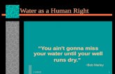 9/14/2015 1 Water as a Human Right “You ain’t gonna miss your water until your well runs dry.” ~Bob Marley.