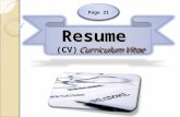 Resume (CV) Curriculum Vitae Resume (CV) Curriculum Vitae Page 21.