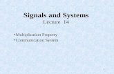 1 Signals and Systems Lecture 14 Multiplication Property Communication System.