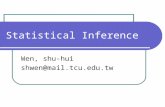 Statistical Inference Wen, shu-hui shwen@mail.tcu.edu.tw.