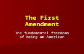 The First Amendment The fundamental freedoms of being an American.