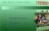 New Horizon College English Unit 1 Book 1 Related Information Section A Section A Section B.