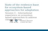 State of the evidence-base for ecosystem-based approaches for adaptation Session 3 – International experience on ecosystem based approaches to address.