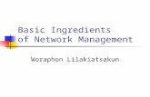Basic Ingredients of Network Management Woraphon Lilakiatsakun.
