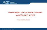 Association of Corporate Counsel  WEB RESOURCES.