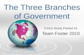 The Three Branches of Government Civics Study Packet #1 Team Foster 2010.