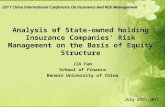 Analysis of State-owned holding Insurance Companies’ Risk Management on the Basis of Equity Structure JIA Fan School of Finance Renmin University of China.