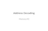 Address Decoding Memory/IO. CS= Chip Select. If CS = 0 then the memory will be ON If CS = 1 then the memory will be sleeping and all its pins will be.