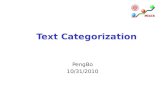 Text Categorization PengBo 10/31/2010. 本次课大纲 Text Categorization Problem definition Build a Classifier Naïve Bayes Classifier K-Nearest Neighbor Classifier.