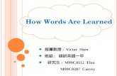 指導教授 : Victor Shen 班級 : 碩研英語一甲 研究生 : M99C0112 Tina M99C0207 Carrey How Words Are Learned.