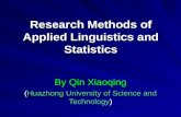Research Methods of Applied Linguistics and Statistics By Qin Xiaoqing (Huazhong University of Science and Technology)