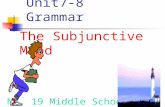 Unit7-8 Grammar The Subjunctive Mood No. 19 Middle School.