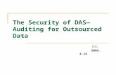 The Security of DAS— Auditing for Outsourced Data 闫巧芝 2009.4.16.