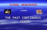 SCHOOL NEWSPAPER GRAMMER THE PAST CONTINUOUS TENSE TENSE.