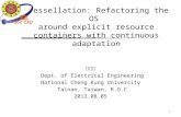 Tessellation: Refactoring the OS around explicit resource containers with continuous adaptation 1 張力升 Dept. of Electrical Engineering National Cheng Kung.