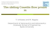 The sliding Couette flow problem T. Ichikawa and M. Nagata Department of Aeronautics and Astronautics Graduate School of Engineering Kyoto University The.