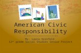 American Civic Responsibility By: Laura Seinfeld 12 th grade Social Studies Senior Project.