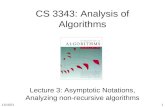 10/3/20151 CS 3343: Analysis of Algorithms Lecture 3: Asymptotic Notations, Analyzing non-recursive algorithms.
