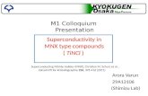 M1 Colloquium Presentation Arora Varun 29A13106 (Shimizu Lab) Superconductivity in MNX type compounds ( TiNCl ) Superconducting Nitride Halides (MNX),