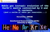 Noble gas isotopic evolution of the Earth’s mantle controlled by U and Th contents (just a review of noble gas reservoirs....) 2013. 10. 30@Workshop on.