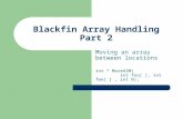 Blackfin Array Handling Part 2 Moving an array between locations int * MoveASM( int foo[ ], int fee[ ], int N);