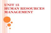 UNIT 15 HUMAN RESOURCES MANAGEMENT. G OALS OF THE U NIT Human resources planning Employment process Evaluating and development performance Compensation.