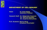 DEPARTMENT OF CELL BIOLOGY Head: Dr. Jacek Bigda, Associate Professor Research Staff: Dr. Małgorzata Doszczak Dr. Patrycja Koszałka Dr. Zuzanna Dobrzańska.