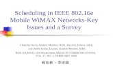 Scheduling in IEEE 802.16e Mobile WiMAX Networks-Key Issues and a Survey 報告者 : 李宗穎 IEEE JOURNAL ON SELECTED AREAS IN COMMUNICATIONS, VOL. 27, NO. 2, FEBRUARY.