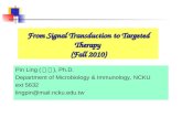 From Signal Transduction to Targeted Therapy (Fall 2010) Pin Ling ( 凌 斌 ), Ph.D. Department of Microbiology & Immunology, NCKU ext 5632 lingpin@mail.ncku.edu.tw.