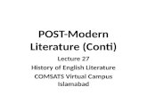 POST-Modern Literature (Conti) Lecture 27 History of English Literature COMSATS Virtual Campus Islamabad.